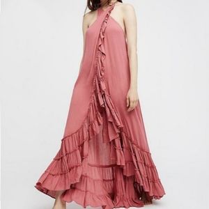 Free People M Tiered Ruffle Maxi Dress